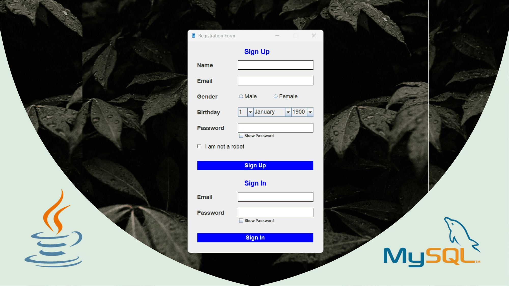 Java Swing Registration System project thumbnail